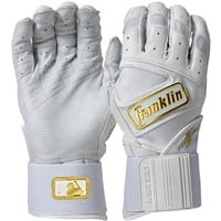Franklin Adult MLB Powerstrap Infinite Series Batting Glove, White/Gold