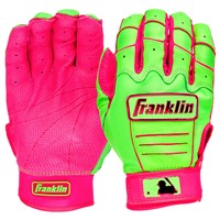 Franklin Adult MLB CFX Pro HI-LITE Batting Glove, Pink/Green