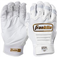 Franklin Womens USA Softball CFX Fastpitch Batting Glove, White/Gold