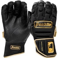 Franklin Adult MLB CFX PRT Protective Batting Glove, Black/Gold