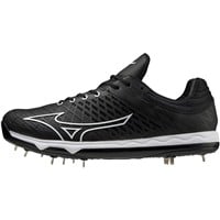 Mizuno Men's SpeedRevo Ace Metal Pitchers Baseball Cleat, Black/White