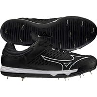 Mizuno Men's SpeedRevo Ace Metal Pitchers Baseball Cleat, Black/White
