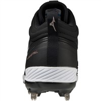 Mizuno Women's Sweep 6 Mid Fastpitch Softball Metal Cleat, Black/White