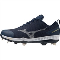 Mizuno Men's Dominant 4 Low Metal Baseball Cleat, Black/White