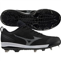 Mizuno Men's Dominant 4 Low Metal Baseball Cleat, Black/White
