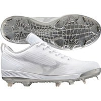 Mizuno Men's Dominant 4 Low Metal Baseball Cleat, Black/White