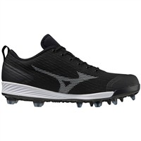 Mizuno Men's Dominant 4 Low TPU Molded Baseball Cleat, Black/White