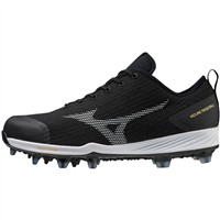 Mizuno Men's Dominant 4 Low TPU Molded Baseball Cleat, Black/White