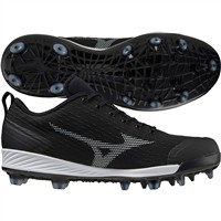 Mizuno Men's Dominant 4 Low TPU Molded Baseball Cleat, Black/White