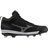 Mizuno Men's Dominant 4 Mid Metal Baseball Cleat, Black/White