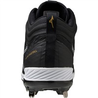 Mizuno Men's Dominant 4 Mid Metal Baseball Cleat, Black/White