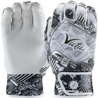 Victus Adult NOX Batting Gloves, White/Silver