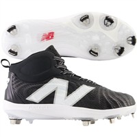New Balance Mens FuelCell 4040v7 Mid Metal Baseball Cleat, Black/White
