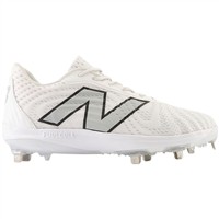 New Balance Women's FuelCell FUSEv4 Low Metal Fastpitch Softball Cleats, White/Grey