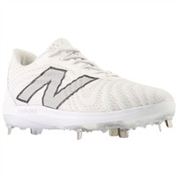 New Balance Women's FuelCell FUSEv4 Low Metal Fastpitch Softball Cleats, White/Grey
