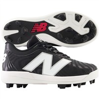 New Balance Youth 4040v7 Rubber Molded Baseball Cleat, Black/White
