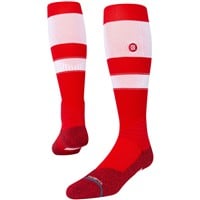Stance Men's Stripes OTC Baseball Socks, White/Red