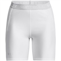 Under Armour Women's Softball Slider Shorts, White/Black