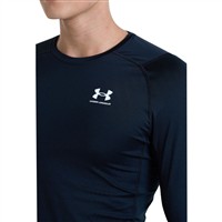 Under Armour Men's HeatGear Armour Long Sleeve Baseball Shirt, Black/White