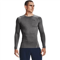 Under Armour Men's HeatGear Armour Long Sleeve Baseball Shirt, Grey/Black