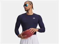 Under Armour Men's HeatGear Armour Long Sleeve Baseball Shirt, Navy/White