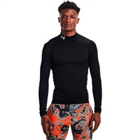 Under Armour Men's ColdGear Armour Baseball Compression Mock, Black/White