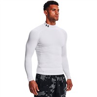 Under Armour Men's ColdGear Armour Baseball Compression Mock, White/Black