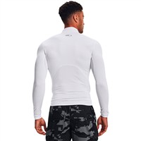 Under Armour Men's ColdGear Armour Baseball Compression Mock, White/Black