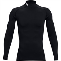 Under Armour Men's ColdGear Armour Baseball Compression Mock, Black/White