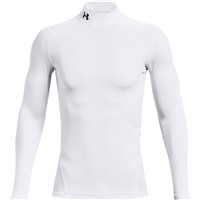Under Armour Men's ColdGear Armour Baseball Compression Mock, White/Black