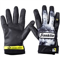 Franklin Youth G2P Grow Zone Series Tee Ball Batting Gloves, Black/White