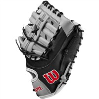 Wilson A2000 1620 12.5in Fastpitch Softball First Base Glove (WBW101644125), Black/Grey