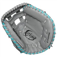 Wilson Siren 32 Inch Fastpitch Softball Catcher Mitt (WBW10142432), Grey