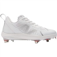 New Balance Women's Romero Duo Metal Fastpitch Softball Cleats, White/Silver