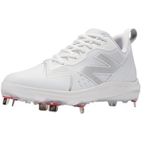 New Balance Women's Romero Duo Metal Fastpitch Softball Cleats, White/Silver