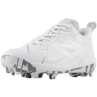 New Balance Youth Romero Duo TPU Molded Softball Cleats, White/Silver