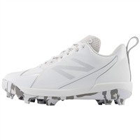 New Balance Youth Romero Duo TPU Molded Softball Cleats, White/Silver