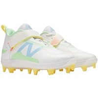 New Balance Youth LINDORV2 TPU Molded Baseball Cleats, White/Multi