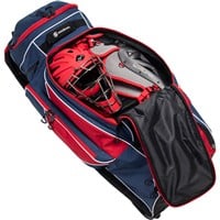 Wire2Wire XL Tournament Catchers Wheeled Bag 2.0, Navy/Red