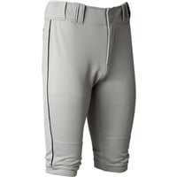 Marucci Men's Excel Tapered DoubleKnit Piped Knicker Baseball Pants, Grey/Black