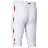 Marucci Men's Excel Tapered DoubleKnit Piped Knicker Baseball Pants, White/Red