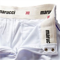 Marucci Men's Excel Tapered DoubleKnit Piped Knicker Baseball Pants, White/Royal