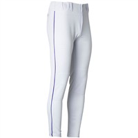 Marucci Men's Excel Full Length Tapered DoubleKnit Baseball Pants, White/Royal