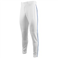 Marucci Men's Excel Full Length Tapered DoubleKnit Baseball Pants, White/Royal