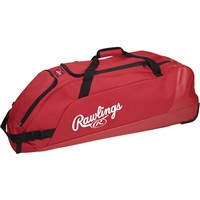 Rawlings Workhorse Wheeled Bat Bag, Scarlet
