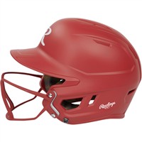 Rawlings Mach Hi-Viz Fastpitch Softball Batting Helmet, Scarlet