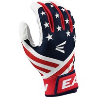 Easton Adult Mav GT Batting Gloves, Red/White/Blue
