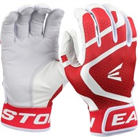 Easton Adult Mav GT Batting Gloves, White/Red