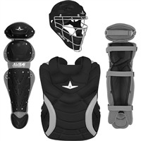 All Star Adult Heiress Fastpitch Softball Catchers Set (Large), Black