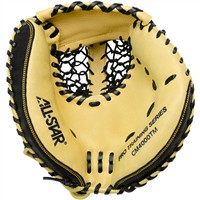 All Star Adult The Keyhole 33.5in Catchers Training Mitt, Black/Tan